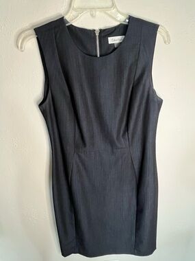 Calvin Klein Blue Sleeveless Sheath Midi Dress